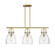 Downtown Urban Three Light Island Pendant in Brushed Brass (405|410-3I-BB-G412-10CL)