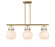 Downtown Urban Three Light Island Pendant in Brushed Brass (405|410-3I-BB-G410-10WH)