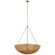 Clovis LED Chandelier in Antique-Burnished Brass and Natural Wicker (268|CHC 5638AB/NTW)