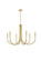 Layne Six Light Chandelier in Brass (173|LD722D36BR)