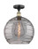 Edison One Light Semi-Flush Mount in Black Antique Brass (405|616-1F-BAB-G1213-14SM)