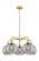 Downtown Urban Five Light Chandelier in Satin Gold (405|516-5CR-SG-G1213-8SM)