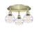 Downtown Urban Three Light Flush Mount in Antique Brass (405|516-3C-AB-G556-6CL)