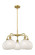 Downtown Urban LED Chandelier in Brushed Brass (405|516-5CR-BB-G1216-8WM)