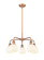 Downtown Urban LED Chandelier in Antique Copper (405|516-5CR-AC-G1217-6WV)