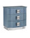 Maya Chest in Lacquered Blue Linen/Washed Mahogany/Polished Stainless Steel (142|3000-0282)