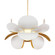 Ginger One Light Chandelier in Gold Leaf/White (68|314-71-GL/SWH)