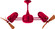 Duplo-Dinamico 36''Ceiling Fan in Red (101|DD-RED-WD)