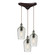 Hammered Glass Three Light Pendant in Oil Rubbed Bronze (45|10331/3CLR)