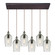 Hammered Glass Six Light Pendant in Oil Rubbed Bronze (45|10331/6RC-CLR)