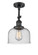 Franklin Restoration One Light Semi-Flush Mount in Matte Black (405|201F-BK-G74)