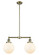 Franklin Restoration Two Light Island Pendant in Antique Brass (405|209-AB-G201-8)