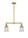 Franklin Restoration Two Light Island Pendant in Satin Gold (405|209-SG-G184S)