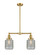 Franklin Restoration Two Light Island Pendant in Satin Gold (405|209-SG-G262)