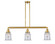 Franklin Restoration Three Light Island Pendant in Satin Gold (405|213-SG-G182)