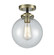 Nouveau One Light Semi-Flush Mount in Black Antique Brass (405|284-1C-BAB-G204-8)