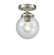 Nouveau One Light Semi-Flush Mount in Brushed Satin Nickel (405|284-1C-SN-G202-6)