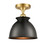 Ballston LED Semi-Flush Mount in Satin Gold (405|516-1C-SG-M14-BK-LED)