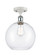 Ballston One Light Semi-Flush Mount in White Polished Chrome (405|516-1C-WPC-G122-10)