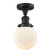 Franklin Restoration One Light Semi-Flush Mount in Matte Black (405|517-1CH-BK-G201-6)