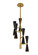 Milo LED Chandelier in Black and Vintage Brass (33|310472BVB)