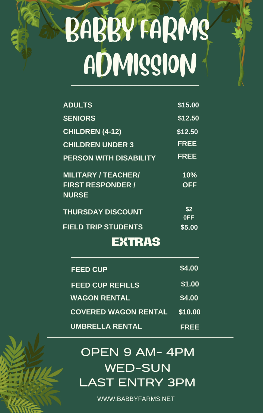 Babby Farms Zoo Hours 2026 Caldwell Idaho