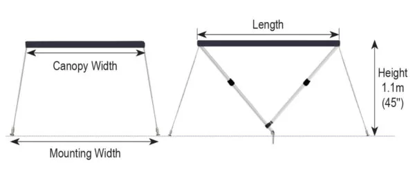 Oceansouth Foldable 2 Bow Bimini Top