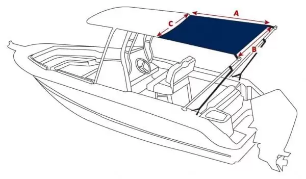 Oceansouth Cabin Cruiser Stern Shade Extension Kit