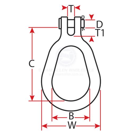 Sam Allen Gold Zinc Plated Lug Links - Clevis