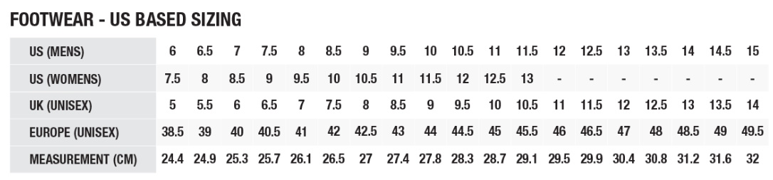 Zhik Size Guide