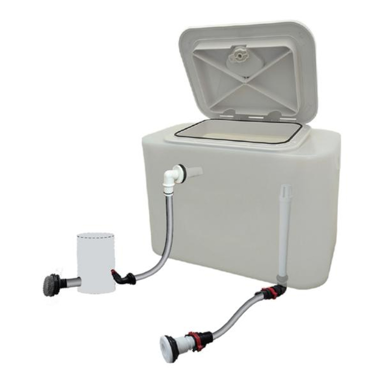 Live Bait Tank Full Kit with Hatch Livewell for Boats Fishing, 30L