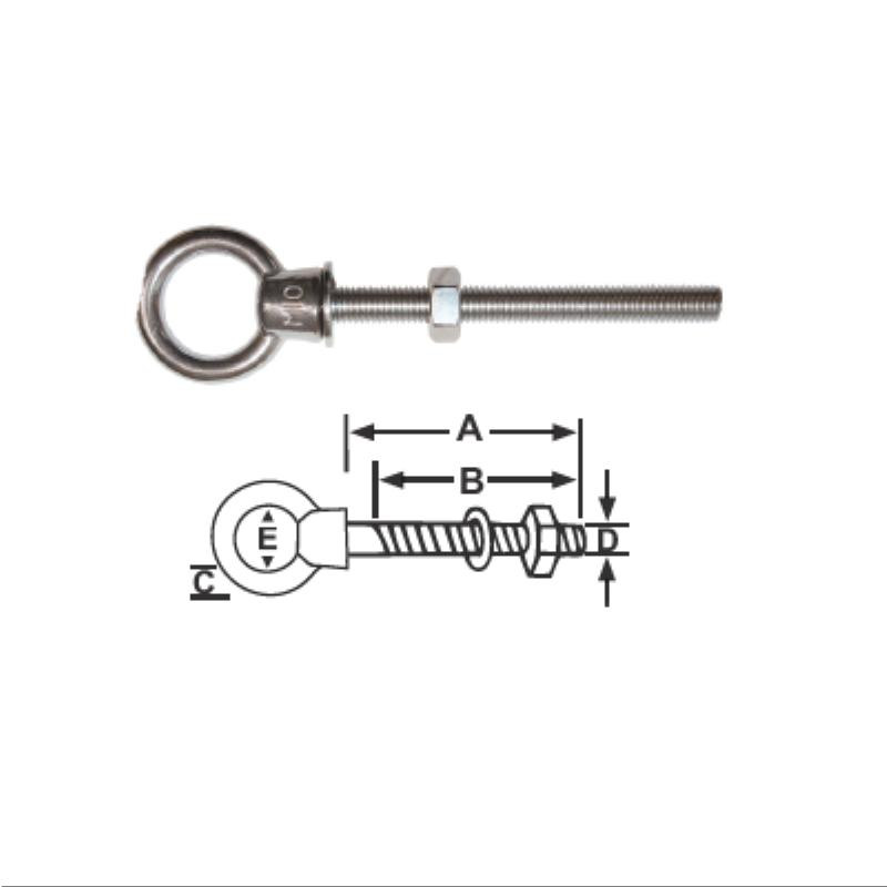 Stainless Steel Eye Bolts With Nut And Washers 316 Grade Boat Warehouse