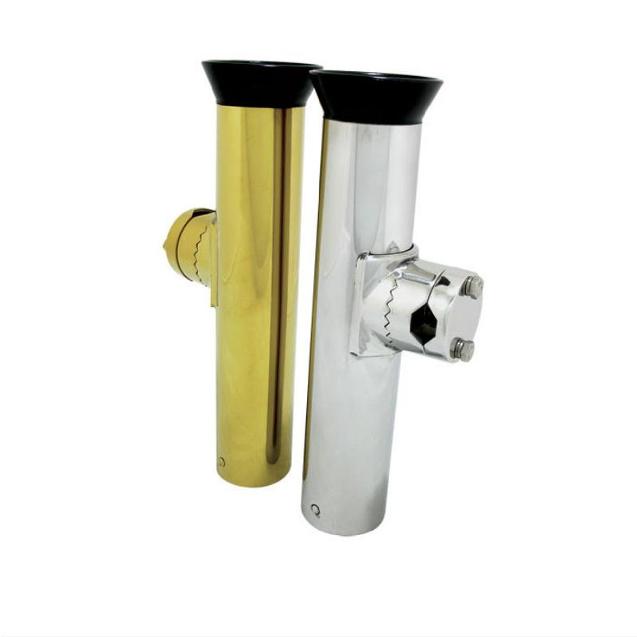 Rail Mount Rod Holders - 316 Stainless Steel, Gold & Mirror Finish