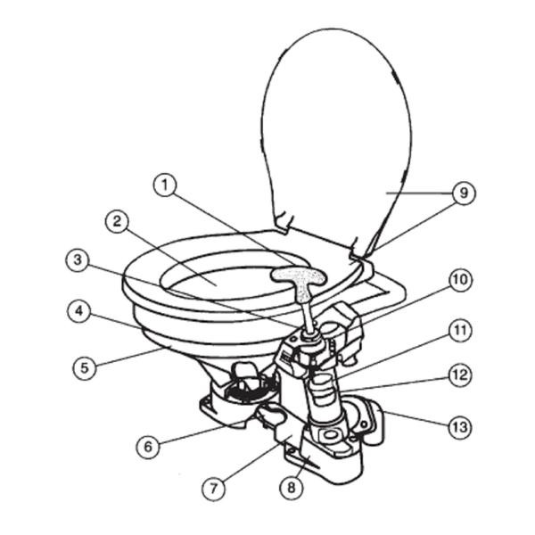 JABSCO Twist 'N' Lock Manual Marine Toilet (RWBJ10100 RWBJ10102