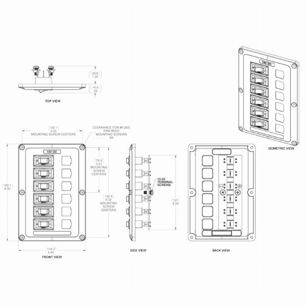 Panneau De Montage Blue Sea 7198 Pour Disjoncteurs – Cadre De Fixation Marine Professionnel - 5