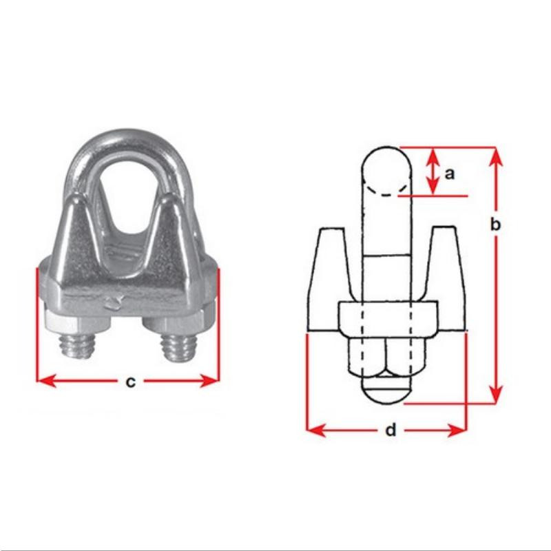 Sinox Marine Wire Rope Grips - Stainless Steel (RWB2502 RWB2503 RWB2504 ...