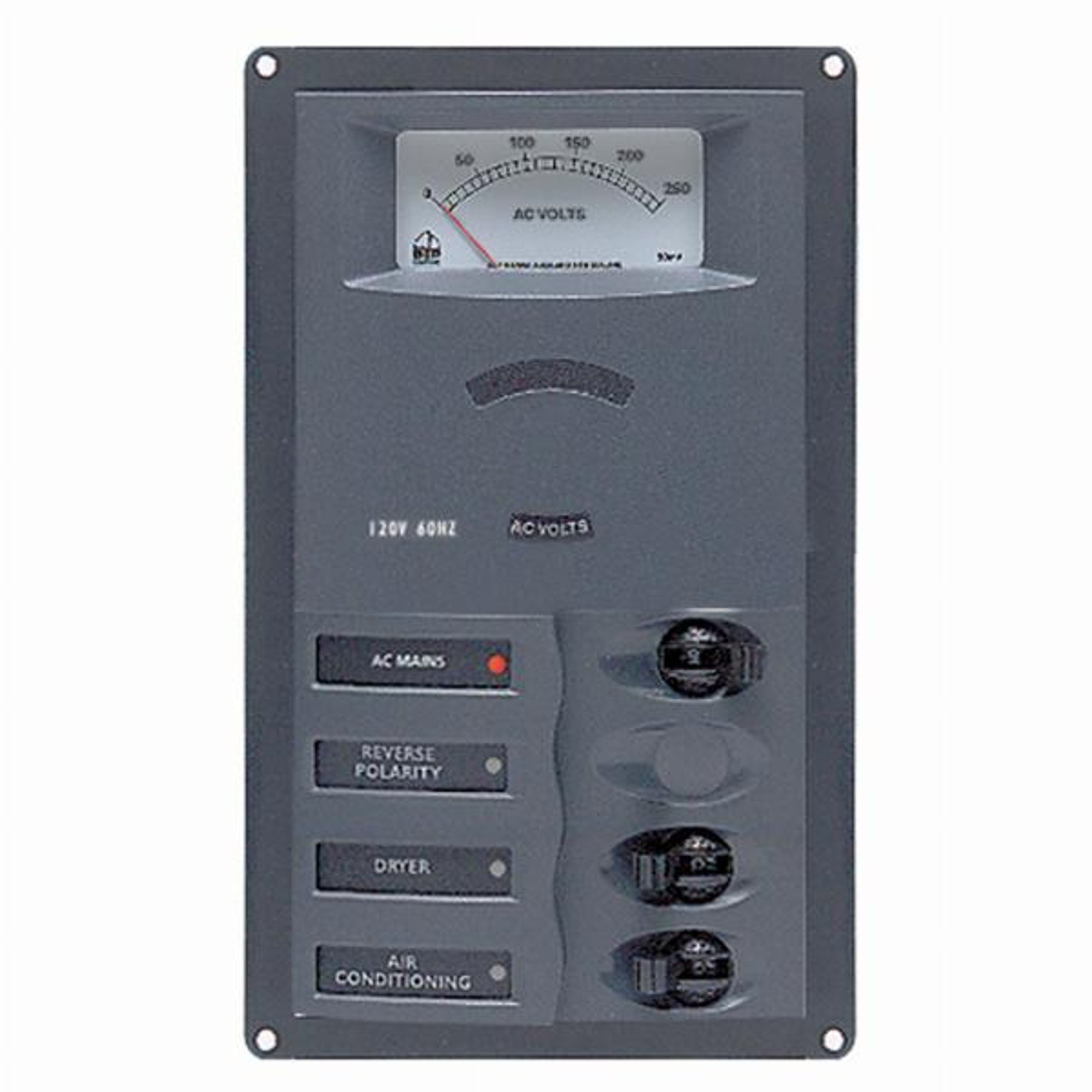 BEP AC Circuit Breaker Panel with Analog Meters, 6SP 1DP AC120V