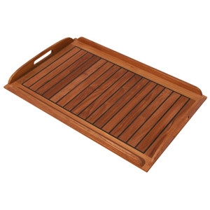 Teak Tray with Rubber Caulking