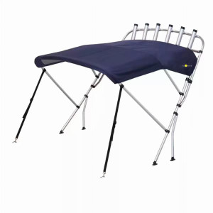 Oceansouth 3 Bow Aluminium Whitewater Bimini Top With Rocket Launcher - Navy Blue Oceansouth 3 Bow Aluminium Whitewater Bimini Top With Rocket Launcher - Navy Blue