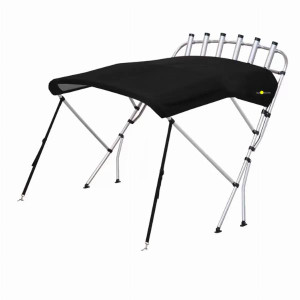 Oceansouth 3 Bow Aluminium Whitewater Bimini Top With Rocket Launcher - Black Oceansouth 3 Bow Aluminium Whitewater Bimini Top With Rocket Launcher - Black