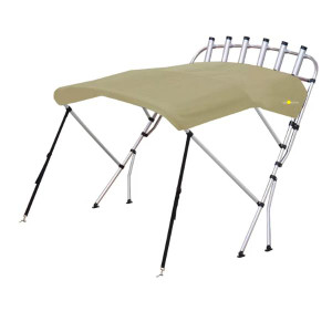 Oceansouth 3 Bow Aluminium Whitewater Bimini Top With Rocket Launcher - Sand Oceansouth 3 Bow Aluminium Whitewater Bimini Top With Rocket Launcher - Sand