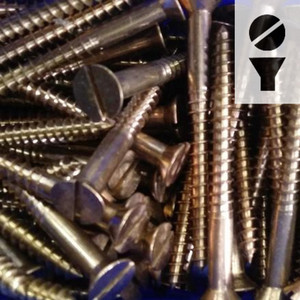 Silicon Bronze Screws - Slot Flat Head 16g x 3" (75mm)