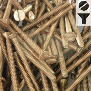 Silicon Bronze Slot Flat CSK Machine Screw 6g x 2\"