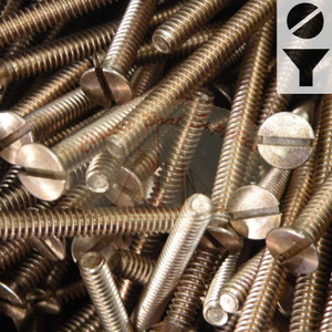 Silicon Bronze Machine Screw - Flat Slot Head 10-24 UNC x 3"