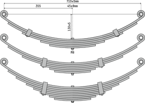 Atlantic 45x6 765mm Slipper Springs
