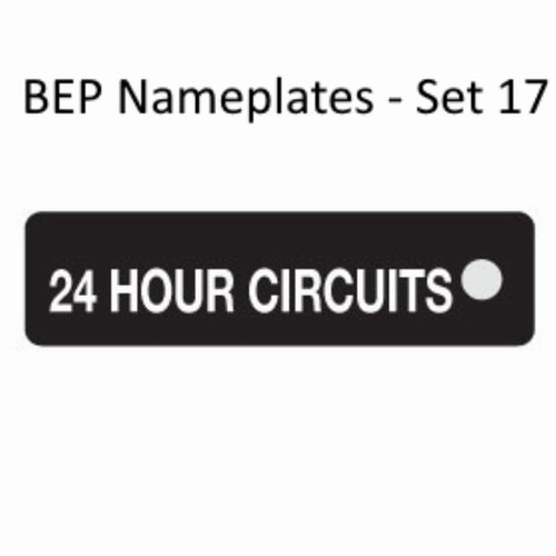 BEP Nameplates for Circuit Identification - Set 17