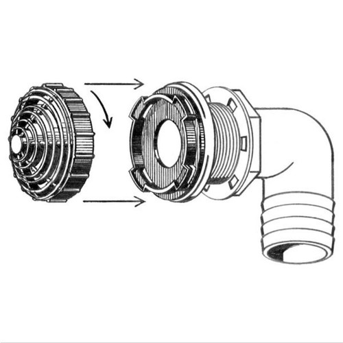 Overflow Fittings with Filter - 90 Degree Elbow Outlet