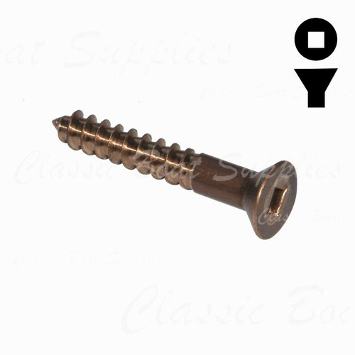 Silicon Bronze Screw - Square Drive Flat Head 8g x 2" (50mm)