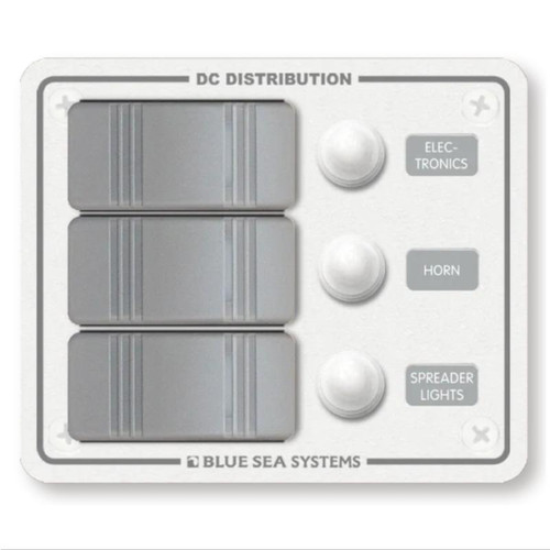 Contura White Switch Water-Resistant Panel - 3 Position Circuit Breaker