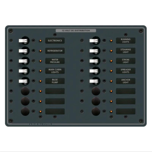 Circuit Breaker Panel DC Branch Traditional Metal - 100A, 16 Positions
